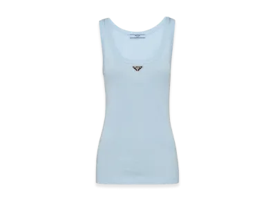 PRADA Women's Ribbed Knit Jersey Tank Top "Astro"