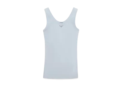 PRADA Women's Ribbed Knit Top "Sky Blue"