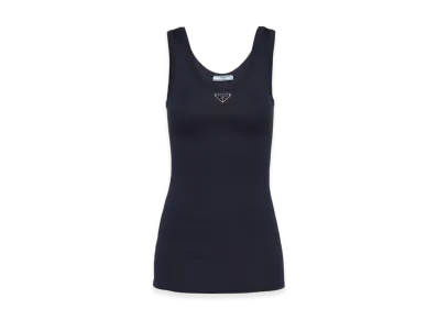 PRADA Women's Ribbed Knit Top "Navy"