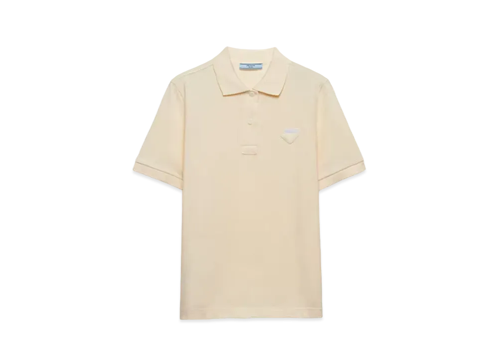 PRADA 2トーン フロントパッチ ポロシャツ org.jpg
