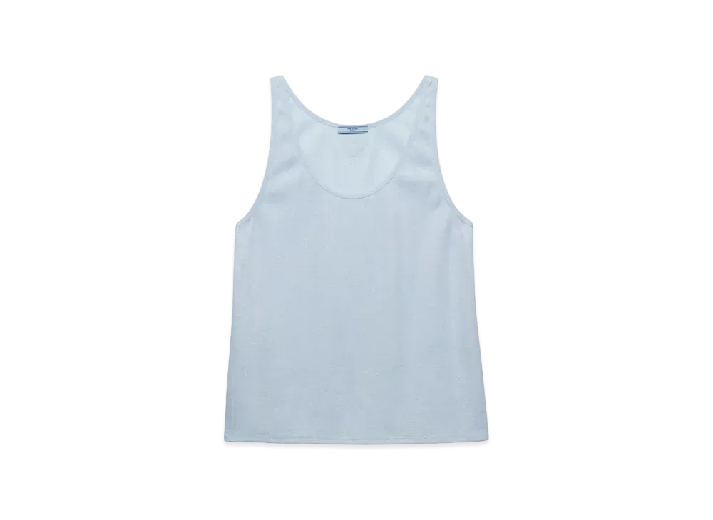 PRADA Women's Ribbed Knit Tank Top "Light Blue"