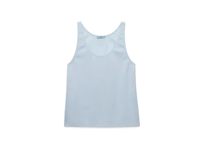 PRADA Women's Ribbed Knit Tank Top "Light Blue"
