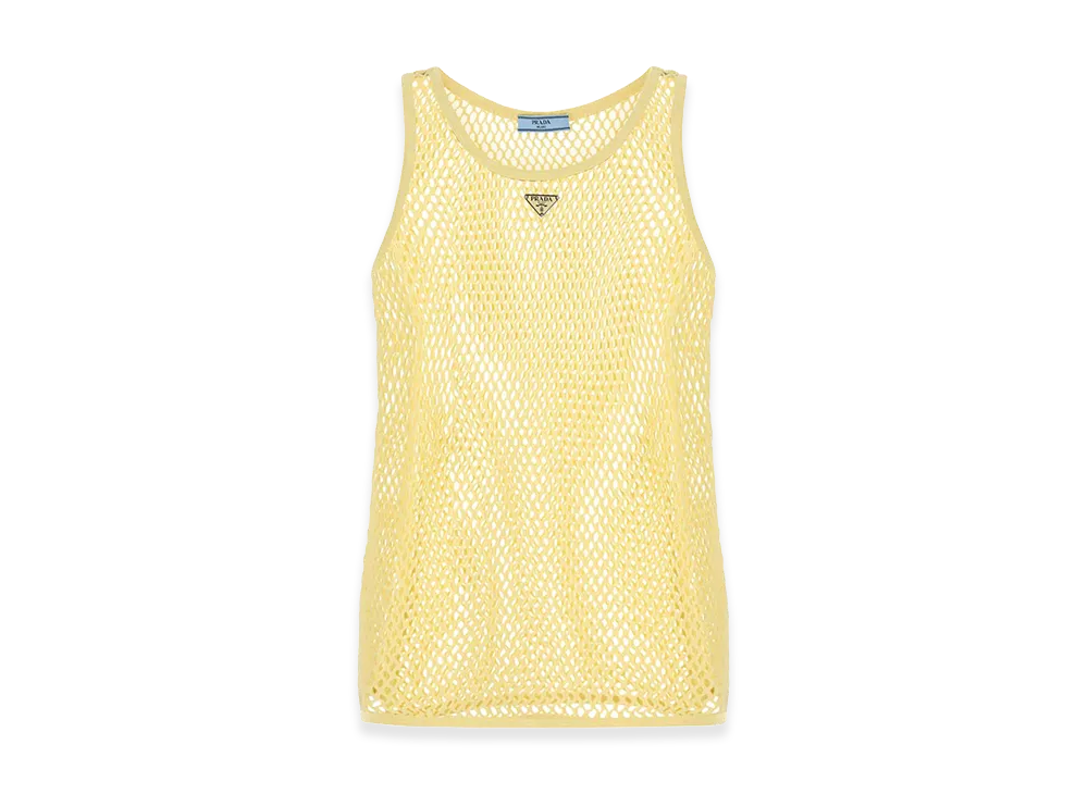 PRADA Women's Mesh Tank Top "Yellow"