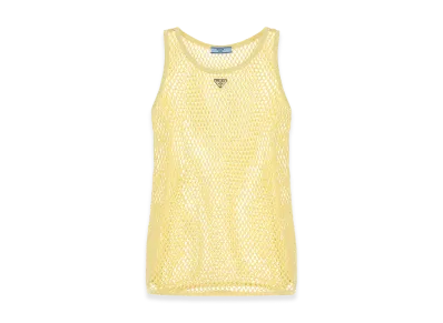 PRADA Women's Mesh Tank Top "Yellow"