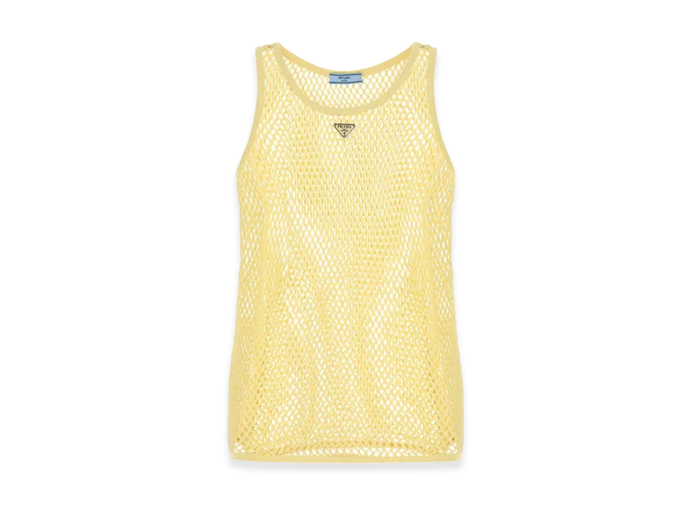 PRADA Women's Mesh Tank Top "Yellow"