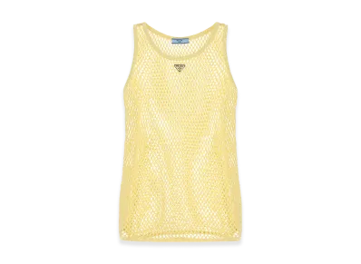 PRADA Women's Mesh Tank Top "Yellow"
