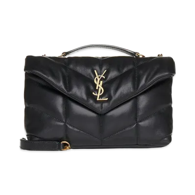Saint Laurent Women's "Lou Lou Puffer" Toy Shoulder Bag "Black"