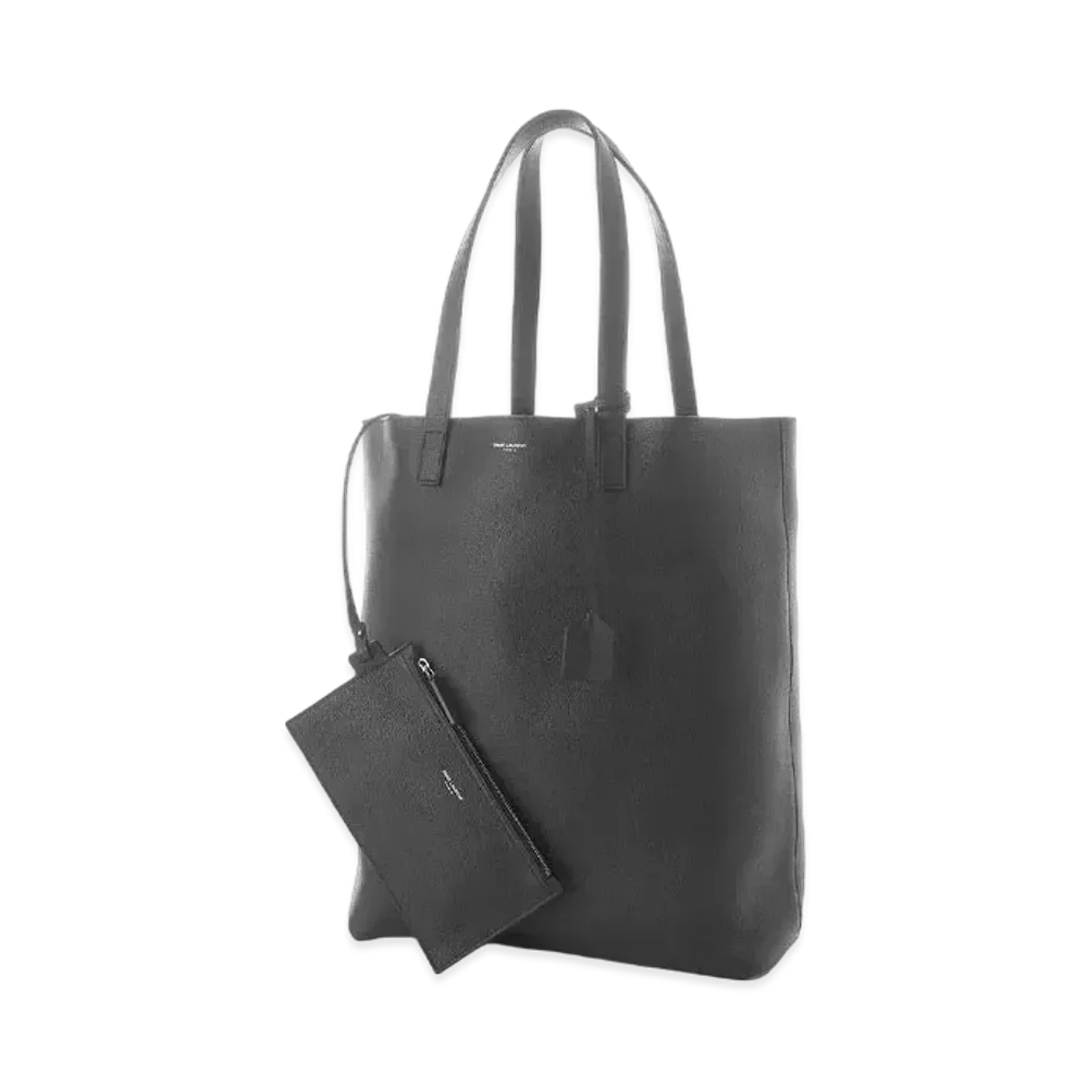 SAINT LAURENT Bold Shopping Bag In Grained Leather "Black"