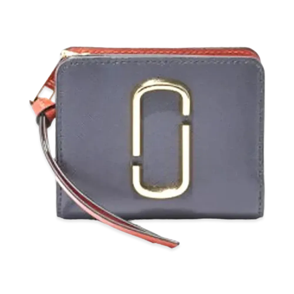 Marc Jacobs The Snapshot Mini Compact Wallet "Cylinder Grey Multi"