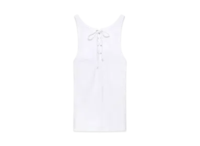 PRADA Women's Cotton Tank Top with Laces "White"