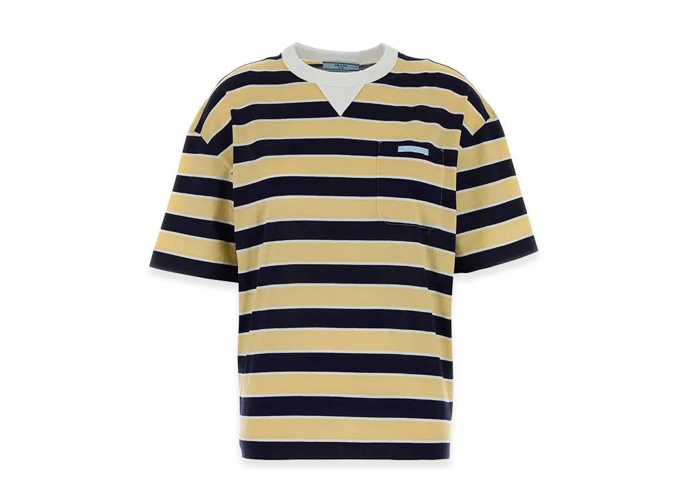 PRADA Women's Embroidecotton Oversize T-Shirt "Stripped"