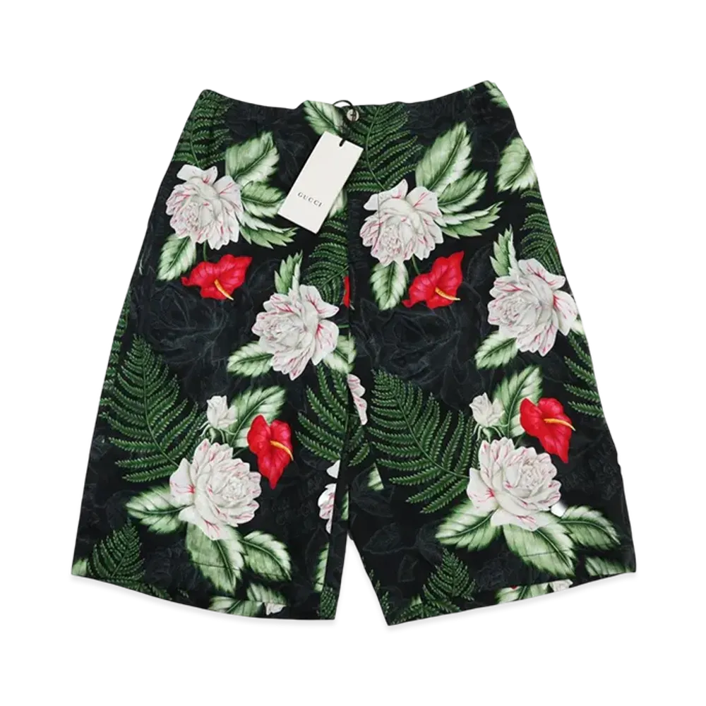 GUCCI Hawaiian Viscose Shorts "Black/Multicolor"