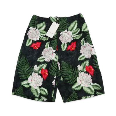GUCCI Hawaiian Viscose Shorts "Black/Multicolor"