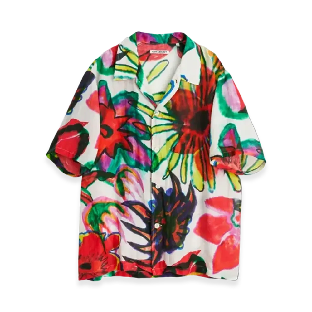 OUR LEGACY Box Shirt Shortsleeve Melting Flowers Print "Multi"