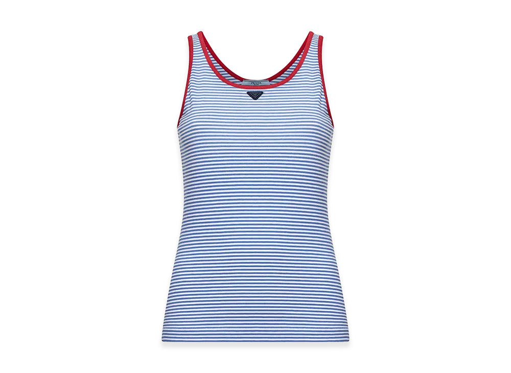 PRADA Women's Striped Tank Top "Light Blue"