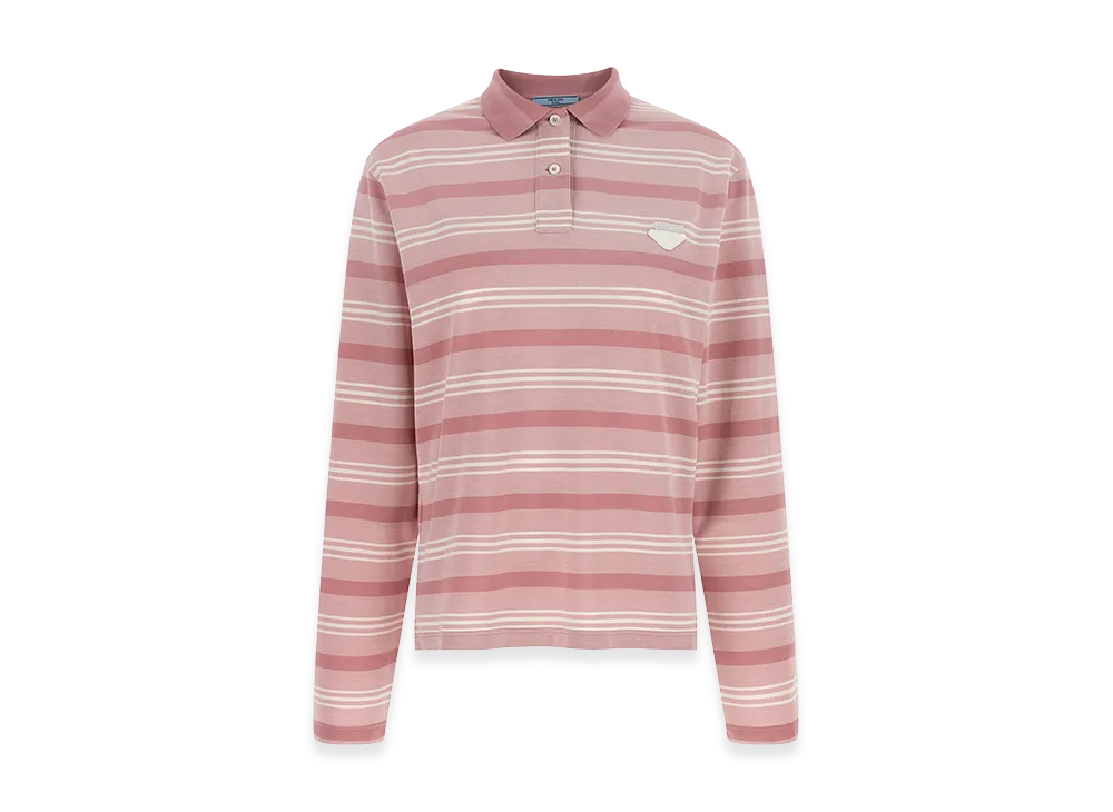 PRADA Women's Striped Polo Shirt "Pink"