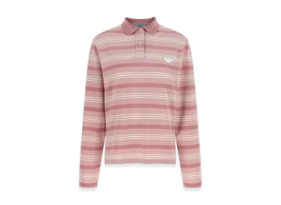 PRADA Women's Striped Polo Shirt "Pink"