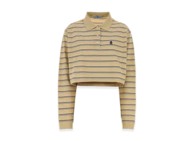 PRADA Wonen's Embroidered Piquet Polo Shirt "Beige"