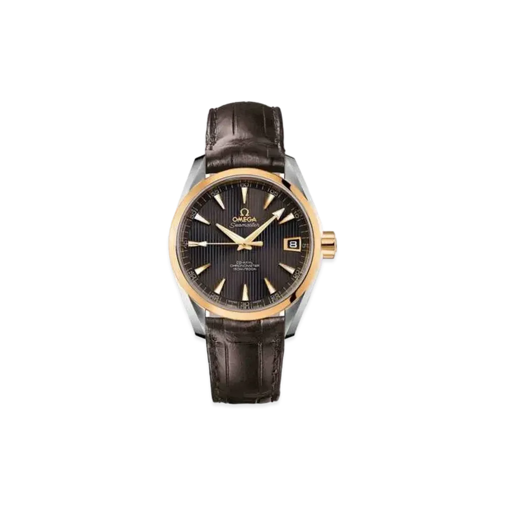 OMEGA Seamaster Aqua Terra Chronometer Co-Axial 150M Leather Strap 38.5MM "Yellow Gold/Gray" 231.23.39.21.06.002