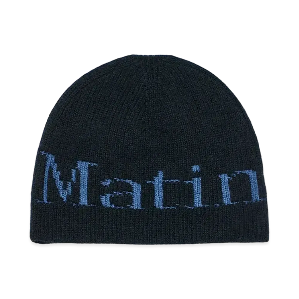 Matin Kim Logo Jacquard Knit Beanie "Black"