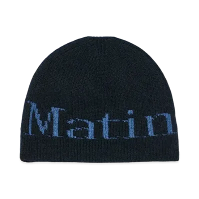 Matin Kim Logo Jacquard Knit Beanie "Black"
