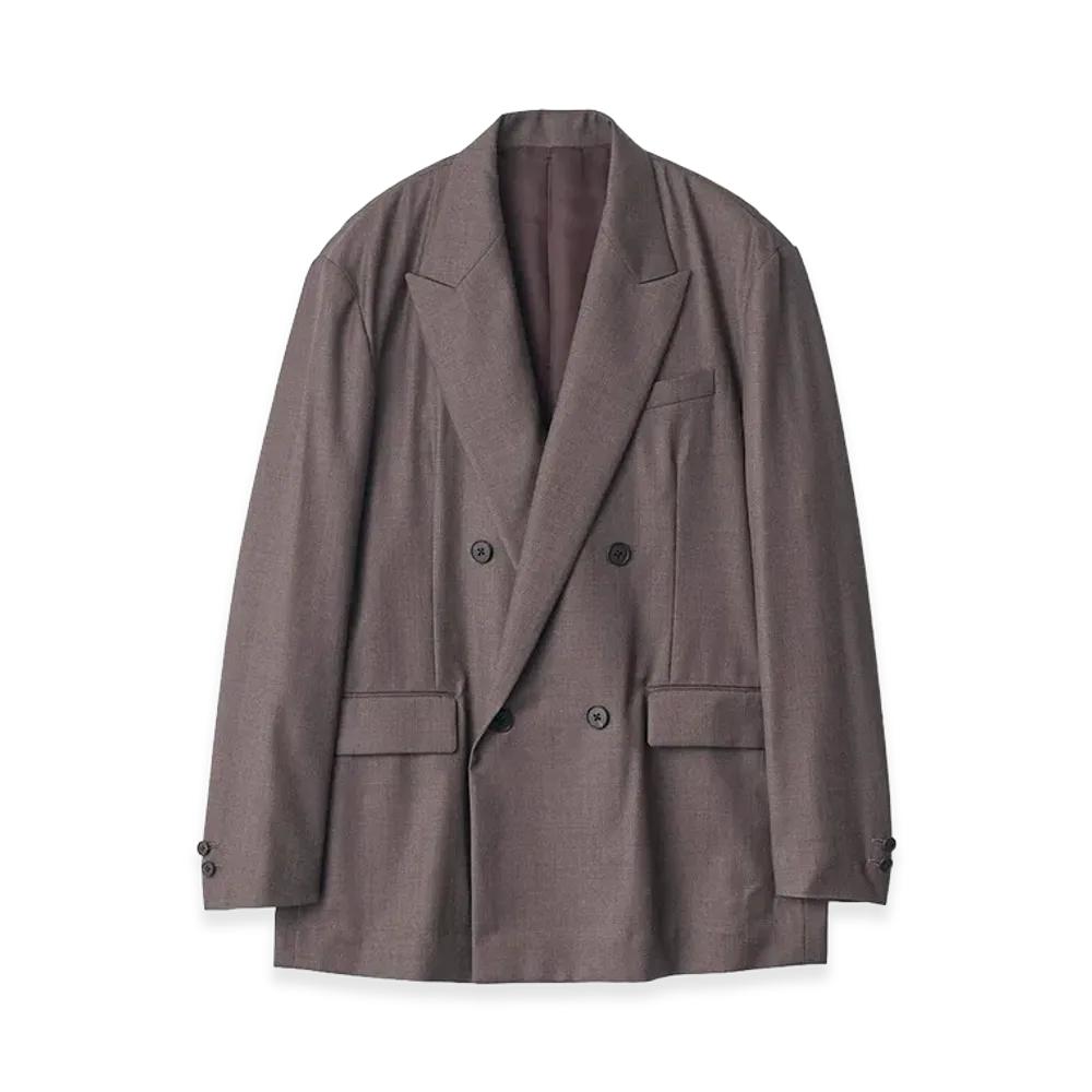 ssstein Extra Fine Wool Double Breasted Blazer "Brown Grey"