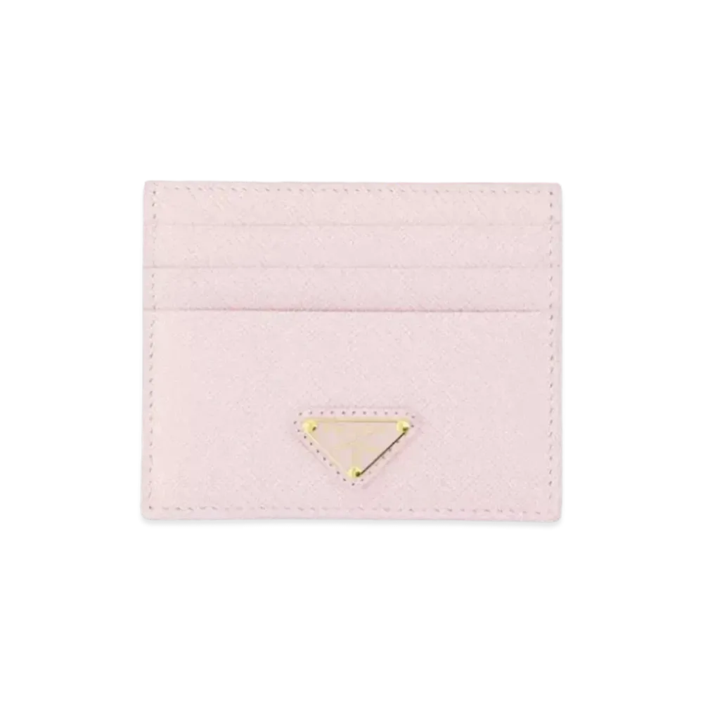 PRADA Saffiano Leather Card Holder "Alabaster Pink"