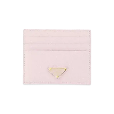 PRADA Saffiano Leather Card Holder "Alabaster Pink"