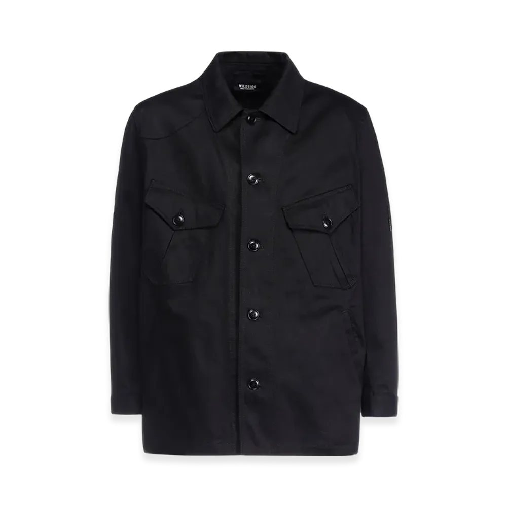 WILDSIDE YOHJI YAMAMOTO Cotton Chino 5B Shirt Jacket "Black"
