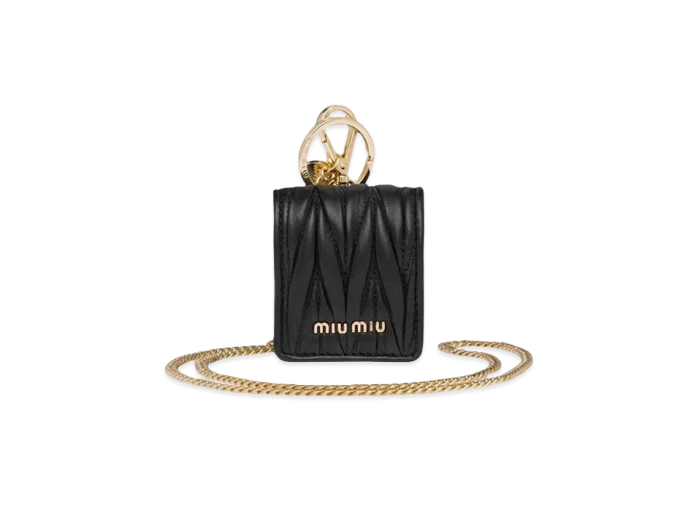 MIU MIU Materasse Leather Airpods Case "Black"