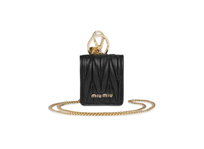MIU MIU Materasse Leather Airpods Case "Black"
