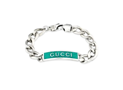 GUCCI Enamel Bracelet With Gucci Logo "Turquoise"