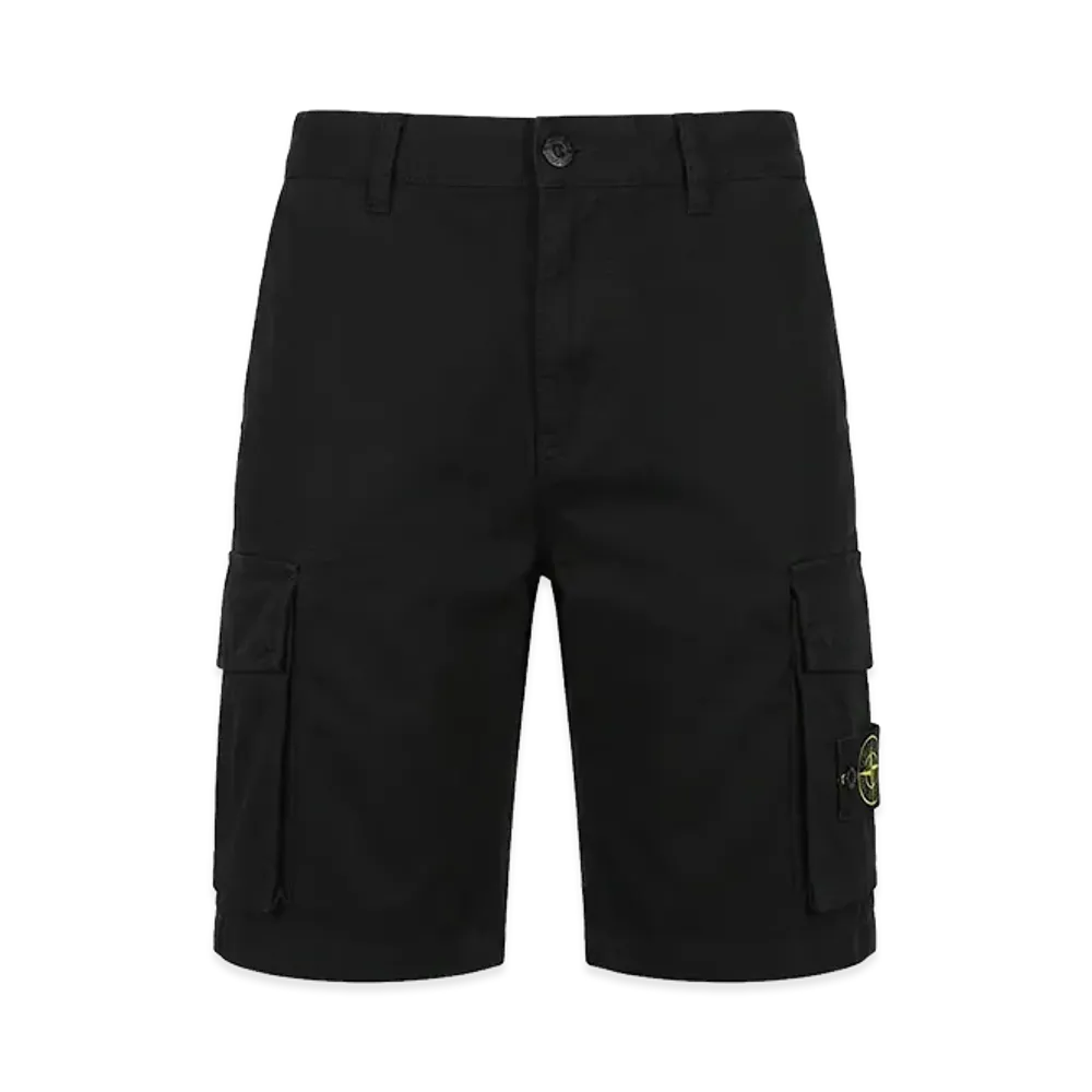 Stone Island Logo Patch Pocket Cargo Shorts "Black"