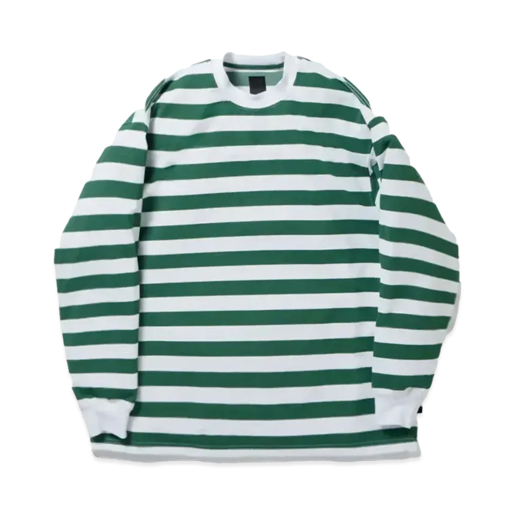 DAIWA PIER39 Tech Drawstring Border L/S Tee "White x Green"