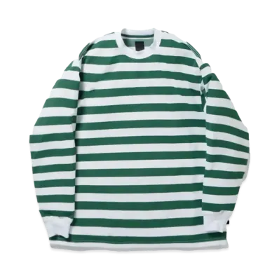 DAIWA PIER39 Tech Drawstring Border L/S Tee "White x Green"