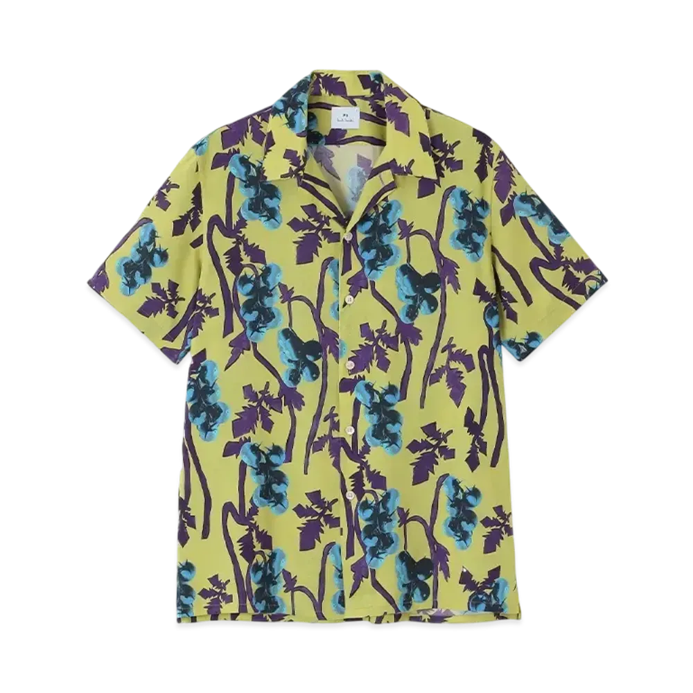 Paul Smith Tomato Vine Open Collar Shirt "Yellow"