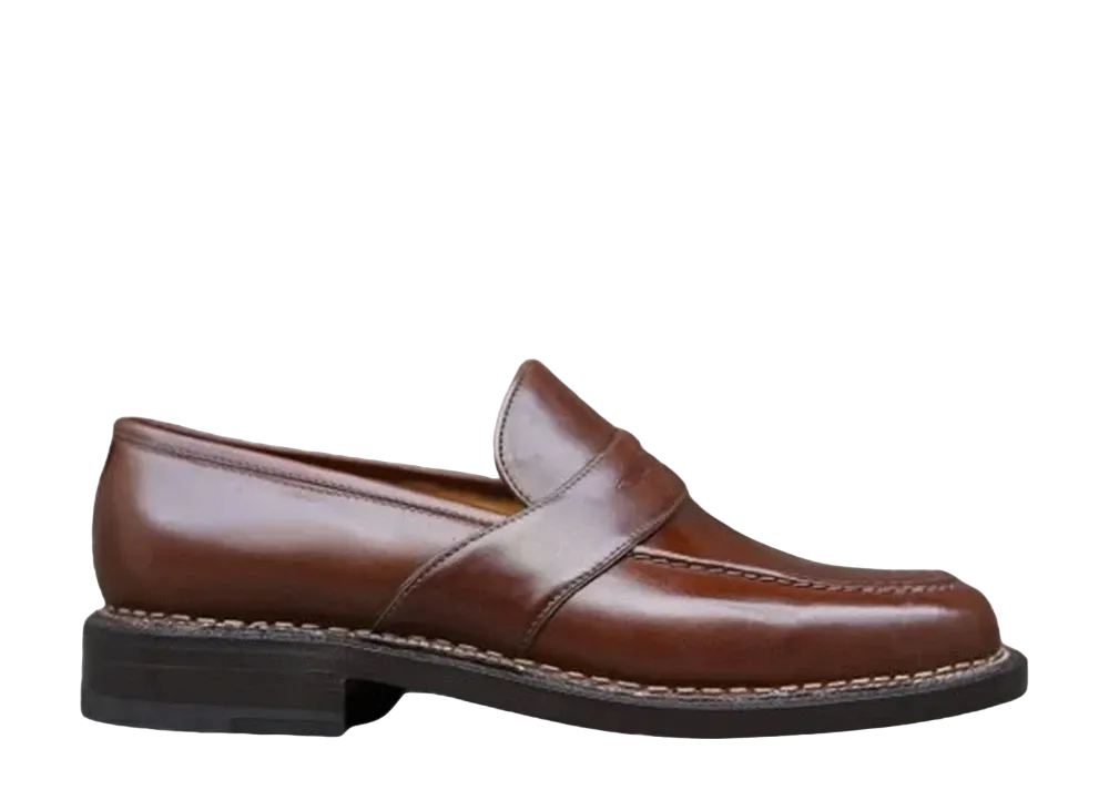 Enzo Bonafe Full Saddle Norvegese Loafer Vitello Etrusco "Dark Brown"