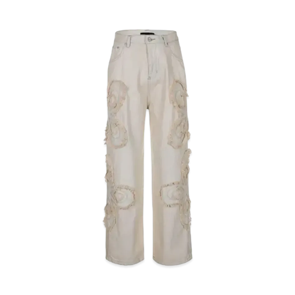 SURGERY Clover Logo Patch Jeans "Cream"