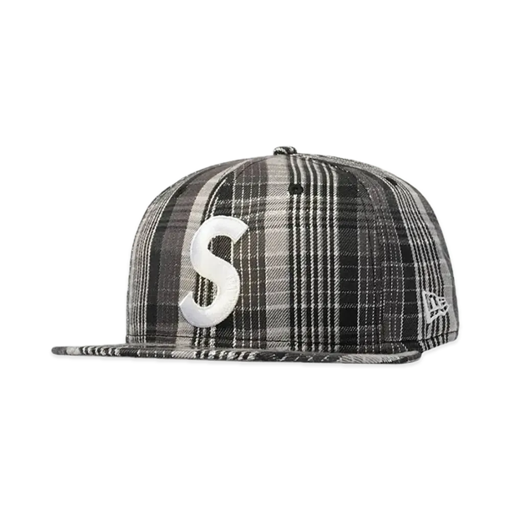 Supreme Metallic Plaid S Logo New Era "Black"