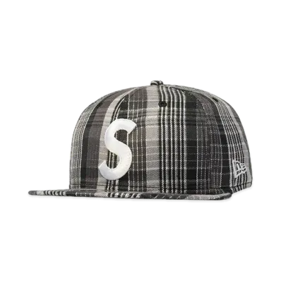 Supreme Metallic Plaid S Logo New Era "Black"