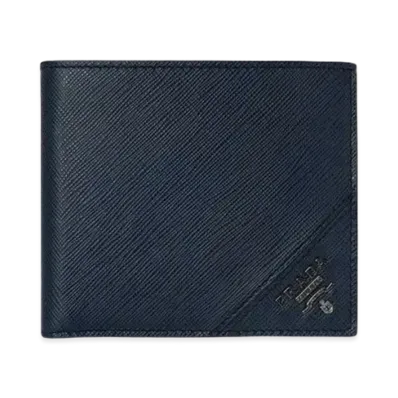 PRADA Saffiano Leather Wallet "Baltic Blue"