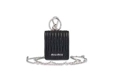 MIU MIU Crystal Nappa Leather Airpods Case "Black"