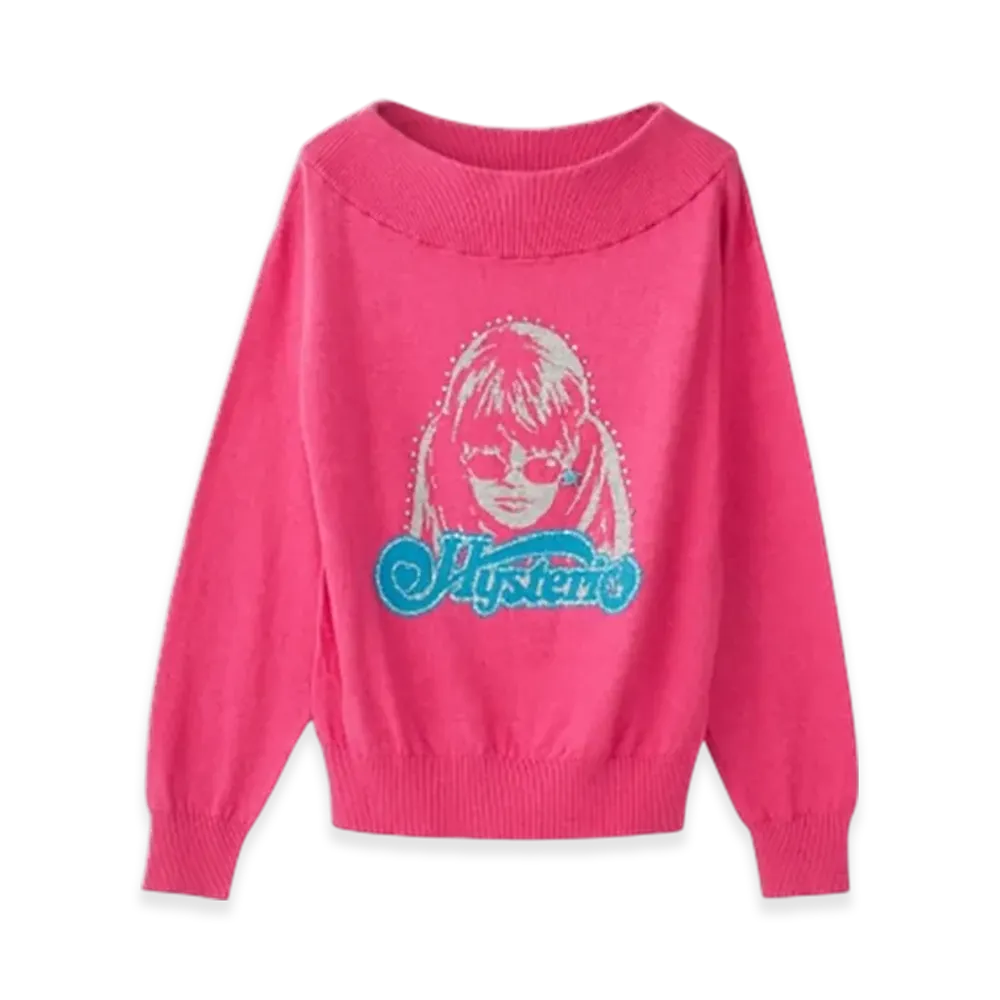 HYSTERIC GLAMOUR Hysteric Service Jacquard Pullover "Pink"