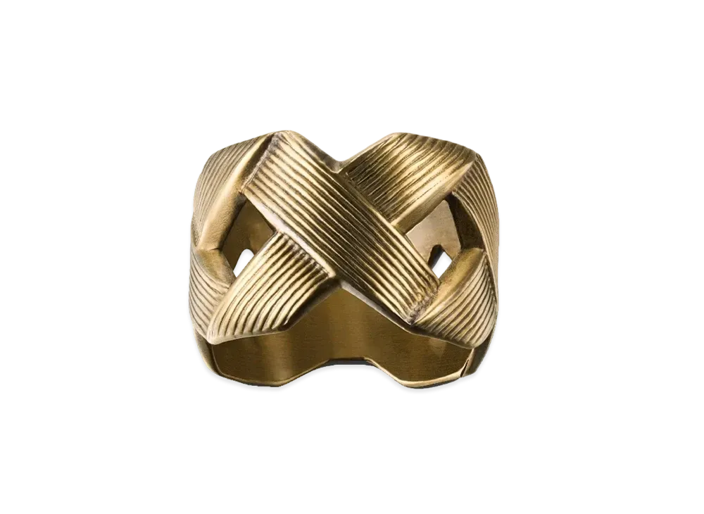 GUCCI Vintage Metal Ring, Cross Design