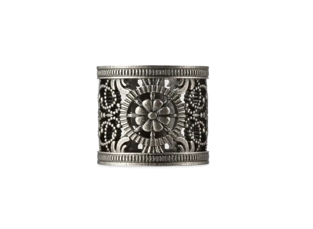 GUCCI Vintage Metal Ring Porous Design "Palladium"