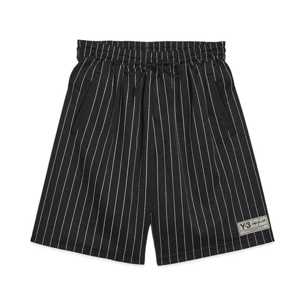 Y-3 Mesh Pinstripe Shorts "Black"