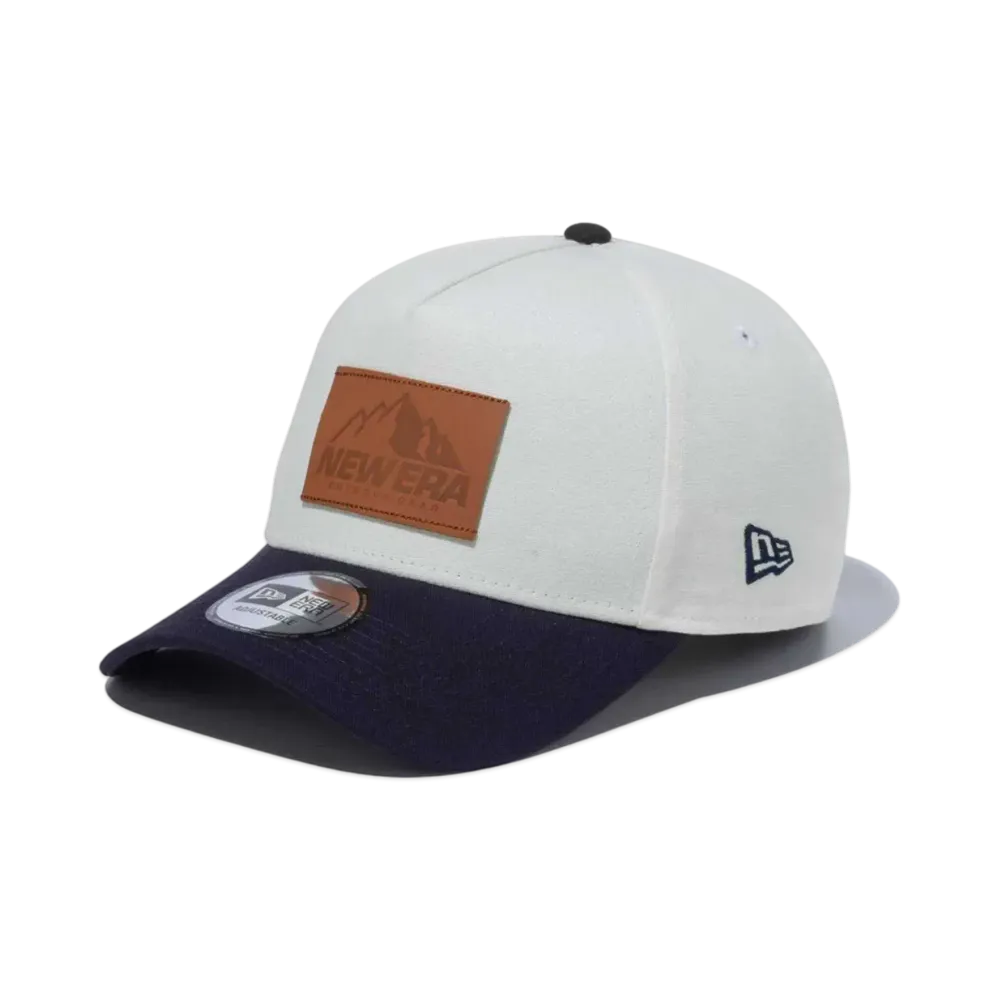 NEW ERA Duck Canvas 9Forty A-Frame Leather Patch Visor 'New Era Outdoor' "Ivory/Navy"