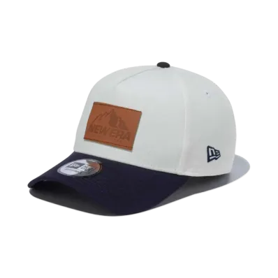 NEW ERA Duck Canvas 9Forty A-Frame Leather Patch Visor 'New Era Outdoor' "Ivory/Navy"