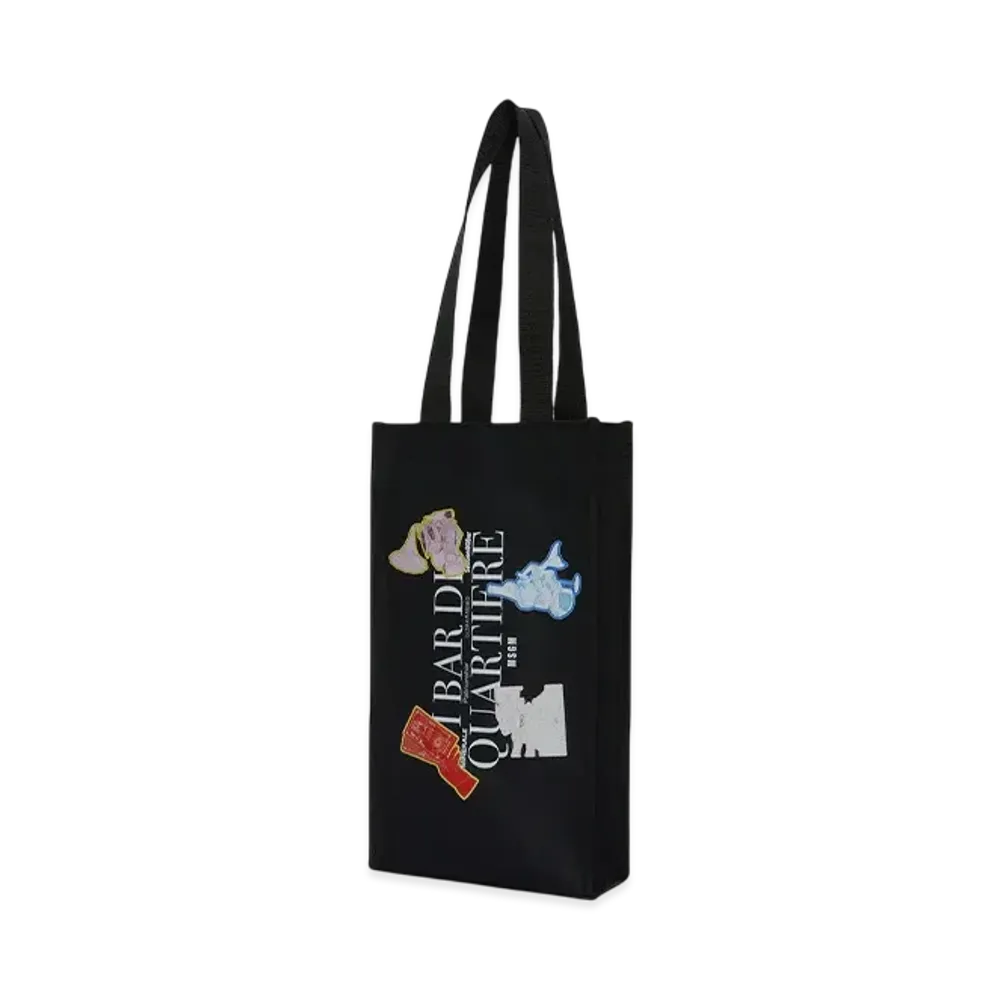 MSGM I Bar Di Quartiere Wine Bag "Black"