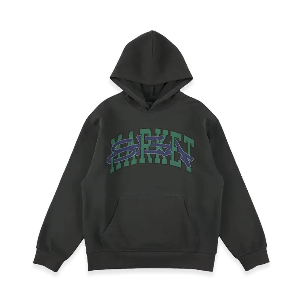WIND AND SEA x MARKET Arch Logo Hooded Sweat Shirt "Black"